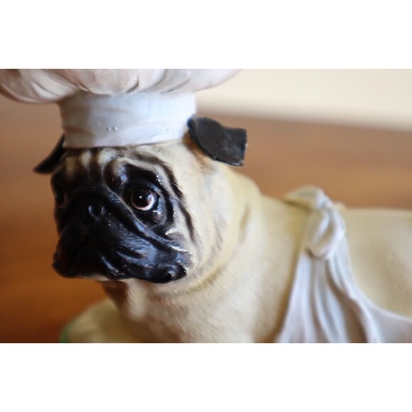 Westland Giftware PUGNACIOUS Pug CHEF Baker Figure Whisk Tail Small Blemishes - Picture 7 of 11
